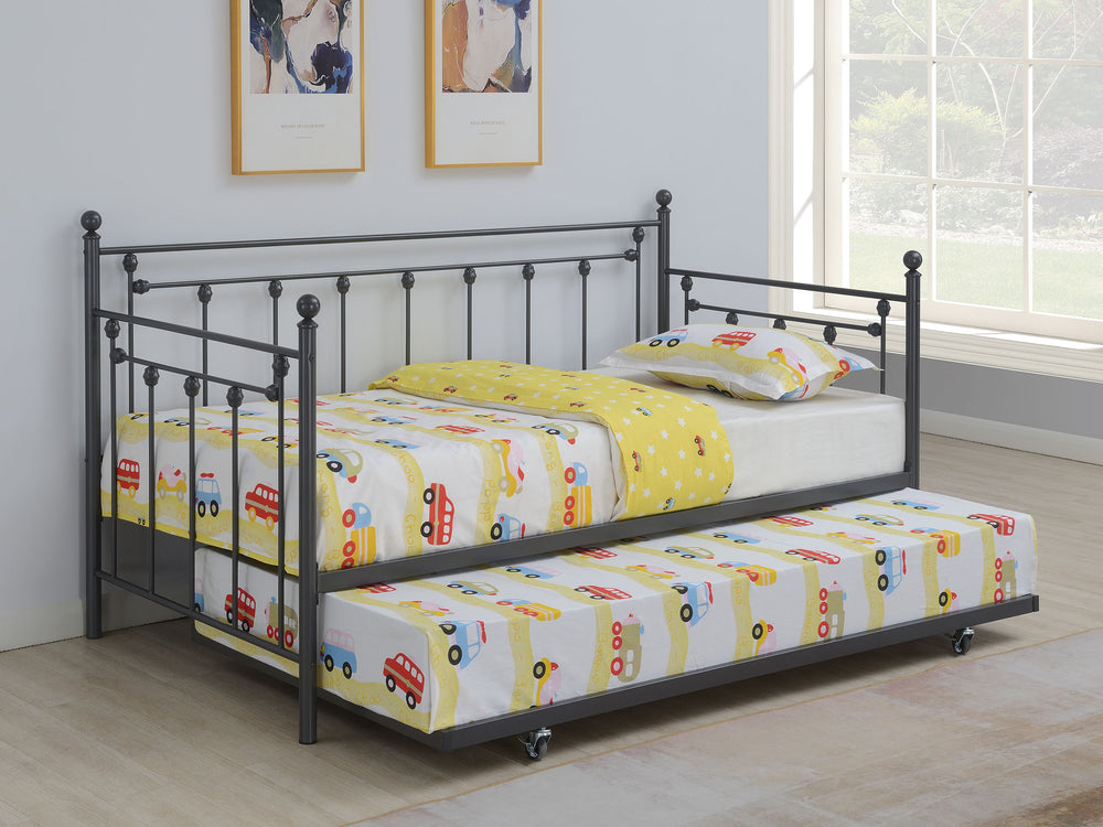 Nocus Gunmetal Twin Daybed with Trundle