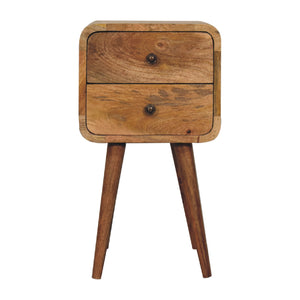 Aluna Mini Oak-ish Curved Nightstand