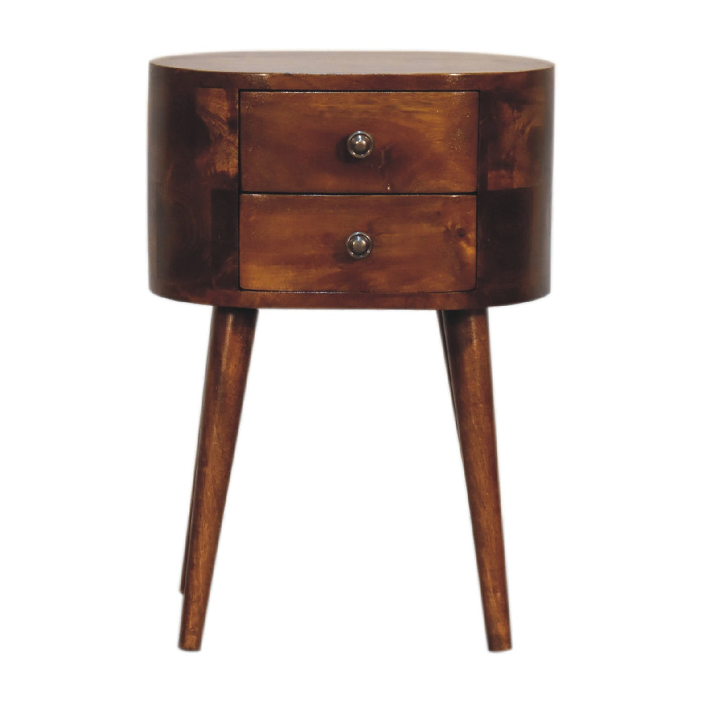 Aluna Mini Chestnut Rounded Nightstand