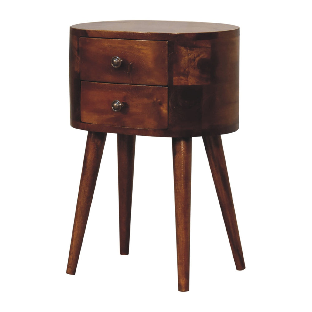 Aluna Mini Chestnut Rounded Nightstand
