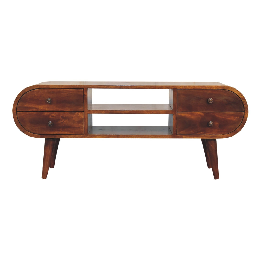 Aluna Chestnut Circular TV Stand