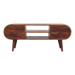 Aluna Chestnut Circular TV Stand