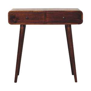 Aluna Chestnut Curved Hallway Table