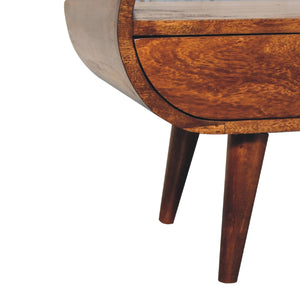 Aluna Chestnut Circular TV Stand