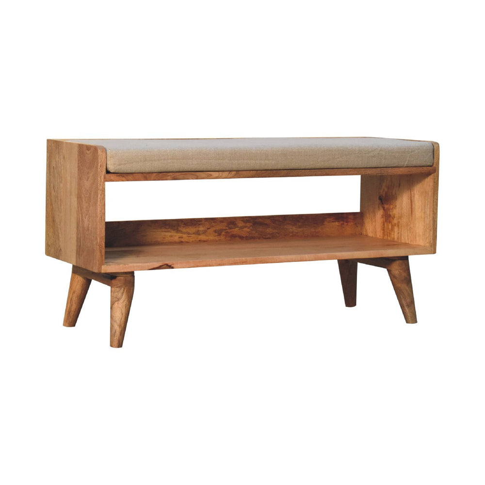 Aluna Oakish Nordic Storage Bench With Mud Linen