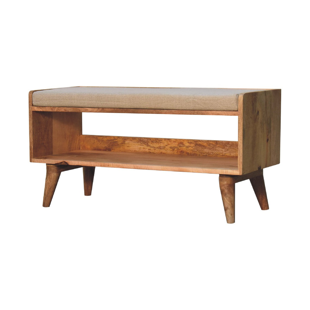 Aluna Oakish Nordic Storage Bench With Mud Linen