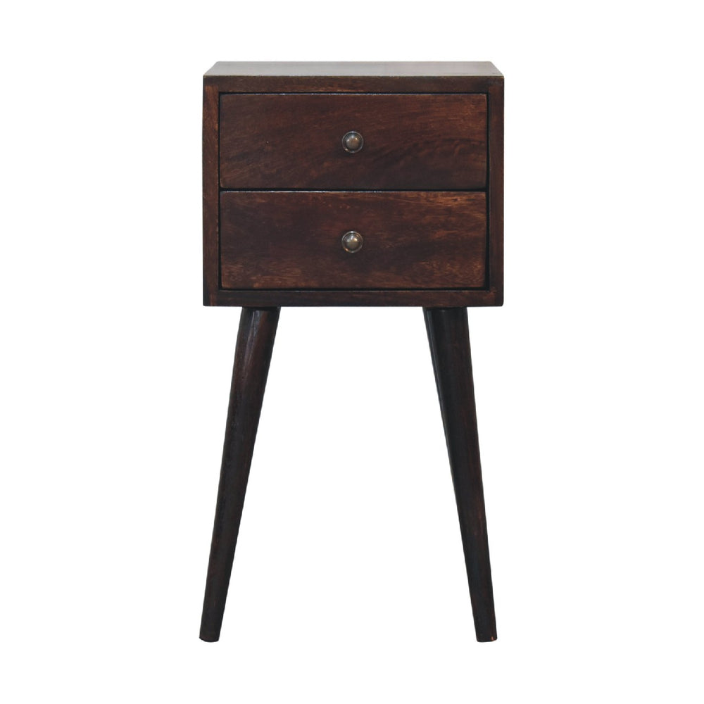 Aluna Mini 2 Drawer Light Walnut Nightstand