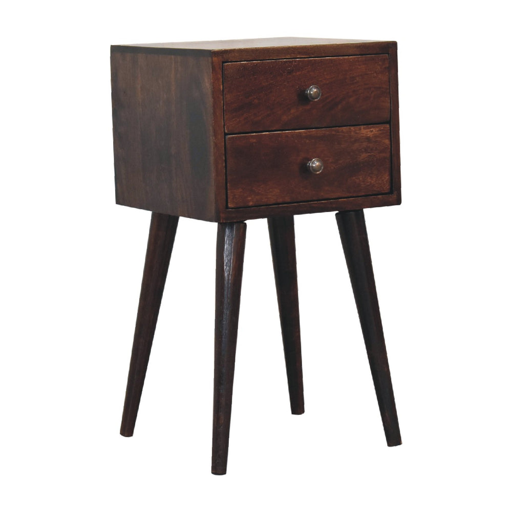 Aluna Mini 2 Drawer Light Walnut Nightstand