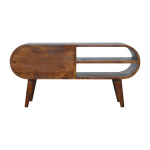 Aluna Chestnut Circular Tv Stand