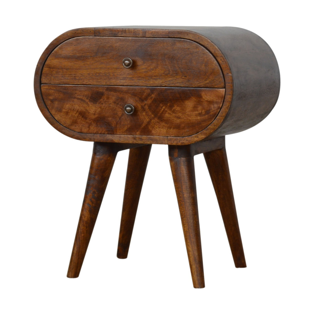 Aluna Chestnut Circular Nightstand