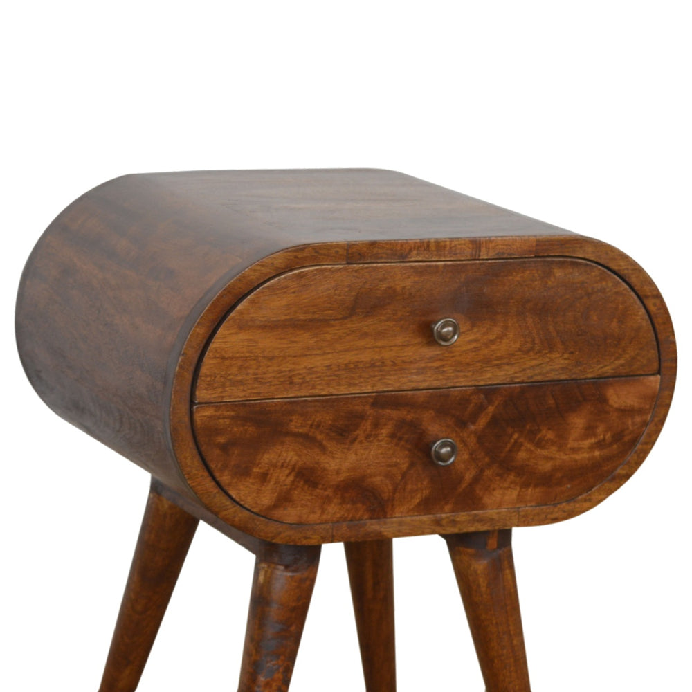 Aluna Chestnut Circular Nightstand