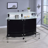 Keystone Curved Glass Top Home Bar Wine Cabinet Black | Black | 100139