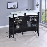 Keystone Curved Glass Top Home Bar Wine Cabinet Black | Black | 100139