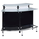 Keystone Curved Glass Top Home Bar Wine Cabinet Black | Black | 100139