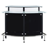 Keystone Curved Glass Top Home Bar Wine Cabinet Black | Black | 100139