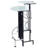 Keystone Curved Glass Top Home Bar Wine Cabinet Black | Black | 100139