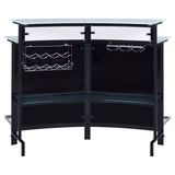 Keystone Curved Glass Top Home Bar Wine Cabinet Black | Black | 100139