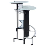 Keystone Curved Glass Top Home Bar Wine Cabinet Black | Black | 100139