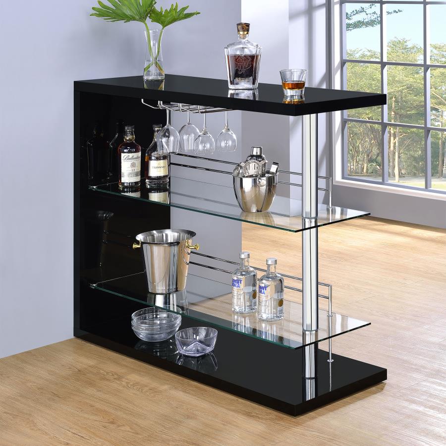 Prescott Rectangular Home Wine Table Black High Gloss | Black | Black High Gloss | 100165
