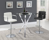 Denali Round 35-inch Glass Top Bistro Bar Table Chrome | King | Silver | Chrome | 100186