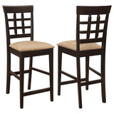 Gabriel Lattice Back Counter Chair Cappuccino (Set of 2) | Brown | Cappuccino | 100209