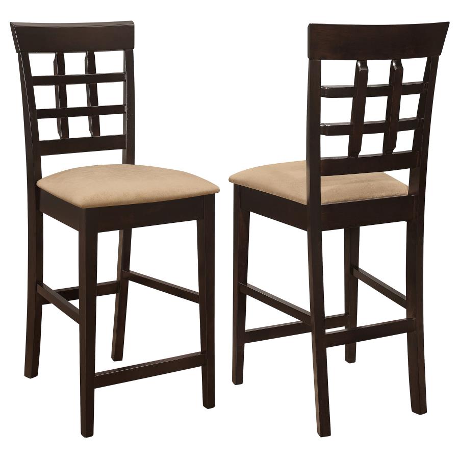 Gabriel Lattice Back Counter Chair Cappuccino (Set of 2) | Brown | Cappuccino | 100209