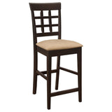 Gabriel Lattice Back Counter Chair Cappuccino (Set of 2) | Brown | Cappuccino | 100209