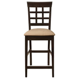 Gabriel Lattice Back Counter Chair Cappuccino (Set of 2) | Brown | Cappuccino | 100209