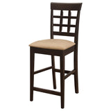 Gabriel Lattice Back Counter Chair Cappuccino (Set of 2) | Brown | Cappuccino | 100209