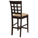 Gabriel Lattice Back Counter Chair Cappuccino (Set of 2) | Brown | Cappuccino | 100209