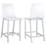 Juelia Clear Acrylic Counter Chair Chrome (Set of 2) | Clear | 100265