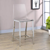 Juelia Clear Acrylic Counter Chair Chrome (Set of 2) | Clear | 100265