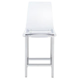Juelia Clear Acrylic Counter Chair Chrome (Set of 2) | Clear | 100265