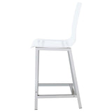 Juelia Clear Acrylic Counter Chair Chrome (Set of 2) | Clear | 100265