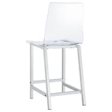 Juelia Clear Acrylic Counter Chair Chrome (Set of 2) | Clear | 100265