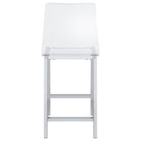 Juelia Clear Acrylic Counter Chair Chrome (Set of 2) | Clear | 100265