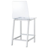 Juelia Clear Acrylic Counter Chair Chrome (Set of 2) | Clear | 100265