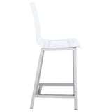 Juelia Clear Acrylic Counter Chair Chrome (Set of 2) | Clear | 100265