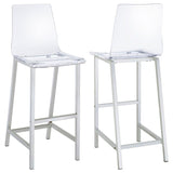 Juelia Clear Acrylic Bar Chair Chrome (Set of 2) | Clear | 100295