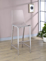 Juelia Clear Acrylic Bar Chair Chrome (Set of 2) | Clear | 100295