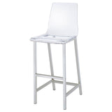 Juelia Clear Acrylic Bar Chair Chrome (Set of 2) | Clear | 100295