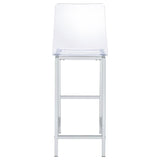 Juelia Clear Acrylic Bar Chair Chrome (Set of 2) | Clear | 100295