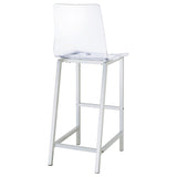 Juelia Clear Acrylic Bar Chair Chrome (Set of 2) | Clear | 100295