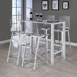 Juelia Clear Acrylic Bar Chair Chrome (Set of 2) | Clear | 100295