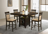 Gabriel 5-piece Square Counter Height Dining Set Cappuccino | Brown | Cappuccino | 100438-S5A