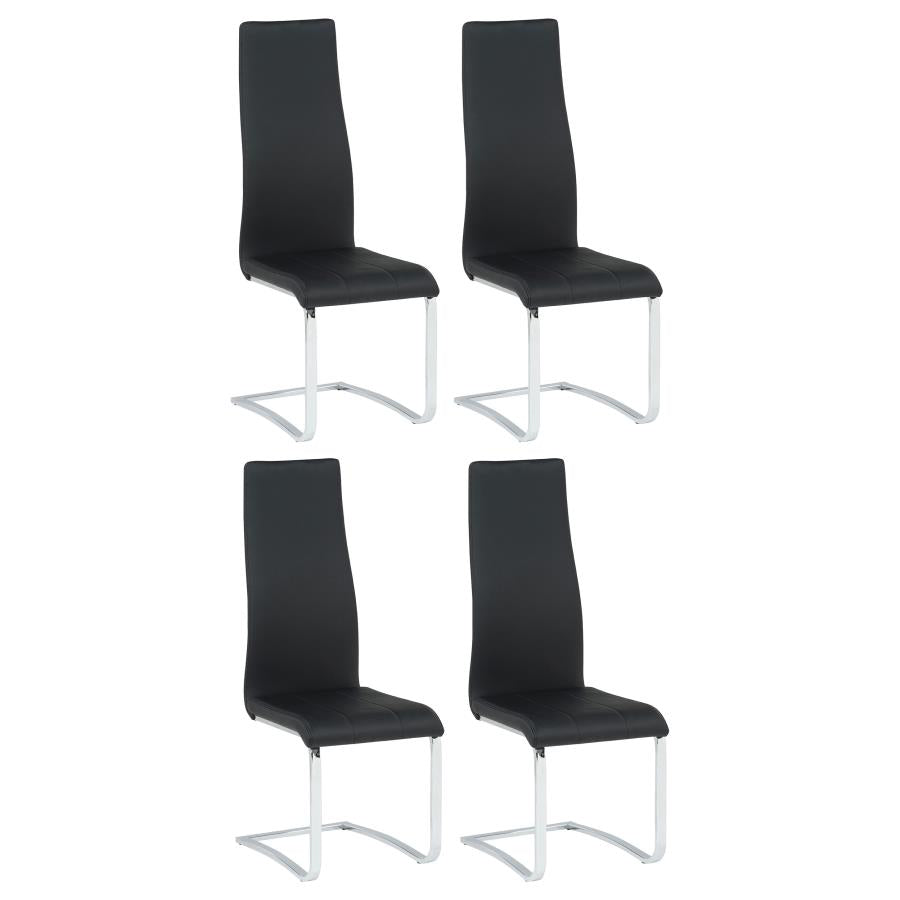 Montclair Upholstered Dining Side Chair Black (Set of 4) | Black | 100515BLK
