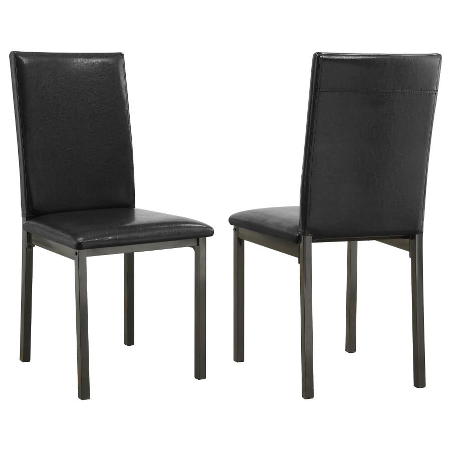 Garza Upholstered Dining Side Chair Dark Brown (Set of 2) | Brown | Dark Brown | 100612