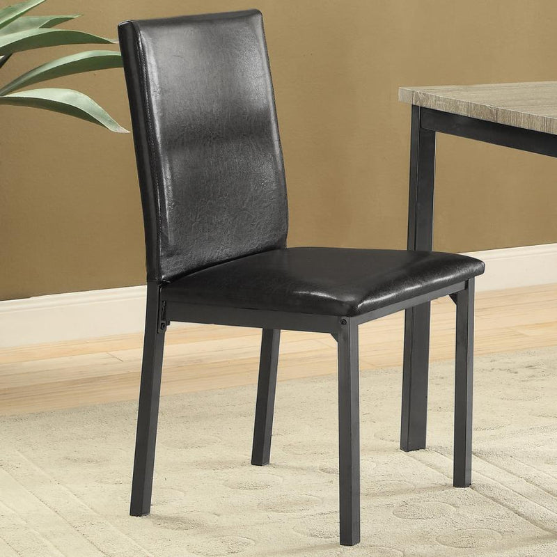 Garza Upholstered Dining Side Chair Dark Brown (Set of 2)