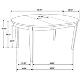 Gabriel Oval 60-inch Extension Leaf Dining Table Cappuccino | Full | Brown | Cappuccino | 100770