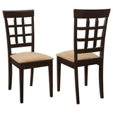Gabriel Lattice Back Dining Side Chair Cappuccino (Set of 2) | Full | Brown | Cappuccino | 100772
